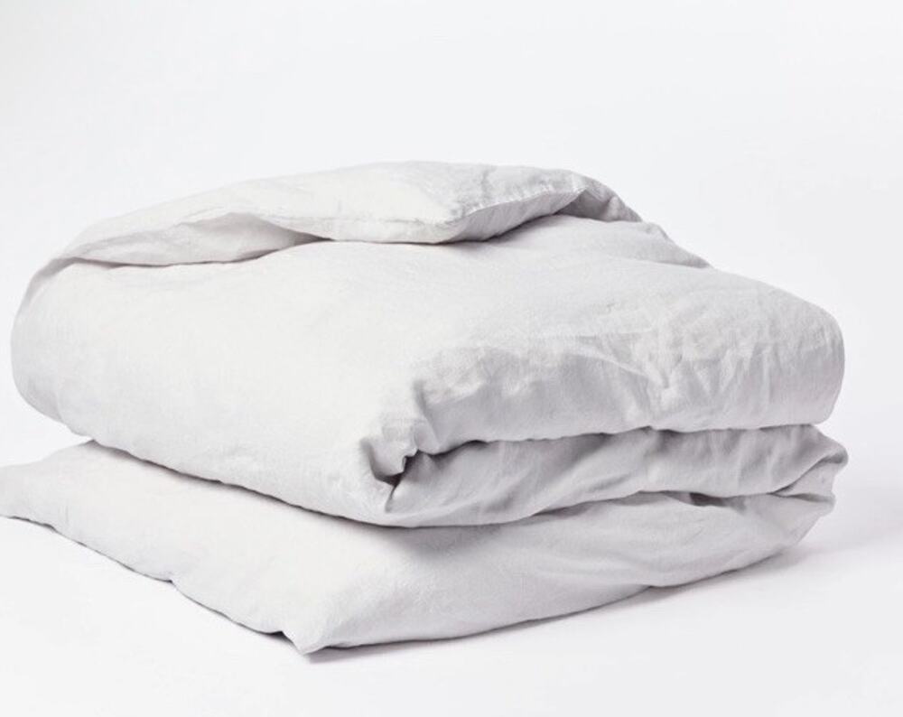 Coyuchi Organic Relaxed Linen Duvet Cover Fog Grey King Size NWT $548